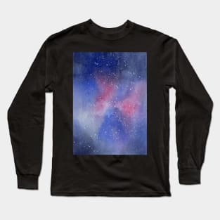 Galaxy in Blue and Pink Long Sleeve T-Shirt